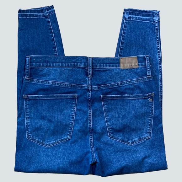 Madewell 10” High Rise Skinny Stretch Exposed Button Blue Jeans Size 32 in EUC - Picture 6 of 12